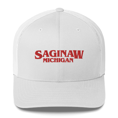 'Saginaw Michigan' Trucker Hat (1980s Drama Parody)