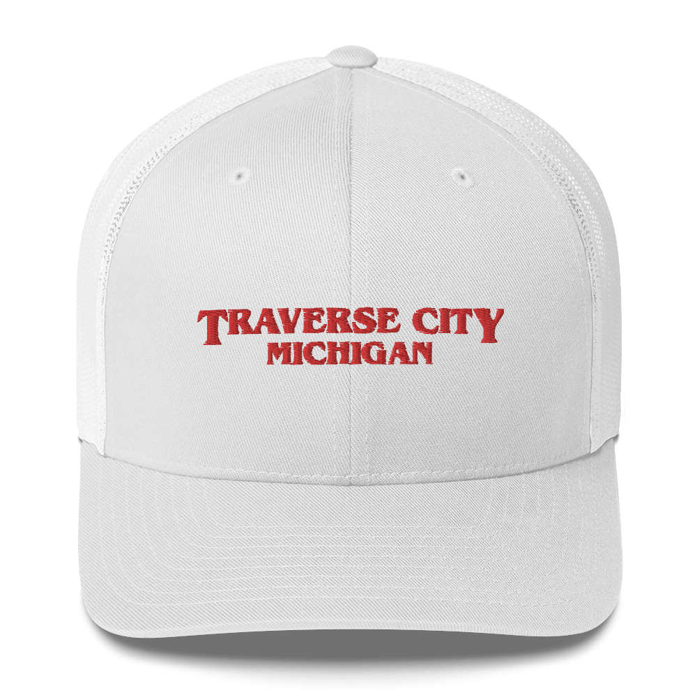 'Traverse City Michigan' Trucker Hat (1980s Drama Parody)