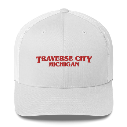 'Traverse City Michigan' Trucker Hat (1980s Drama Parody)