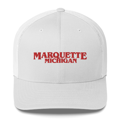 'Marquette Michigan' Trucker Hat (1980s Drama Parody)