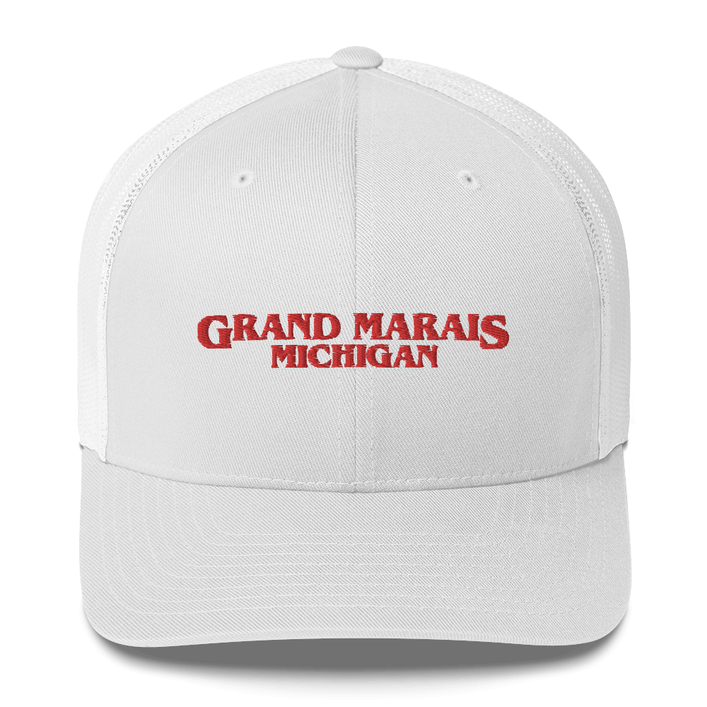 'Grand Marais Michigan' Trucker Hat (1980s Drama Parody)