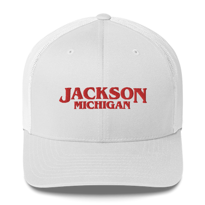 'Jackson Michigan' Trucker Hat (1980s Drama Parody)