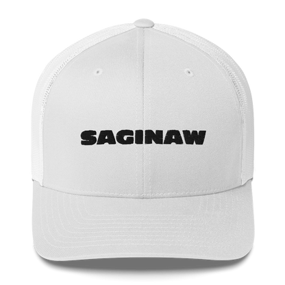 'Saginaw' Trucker Hat | White/Black Embroidery