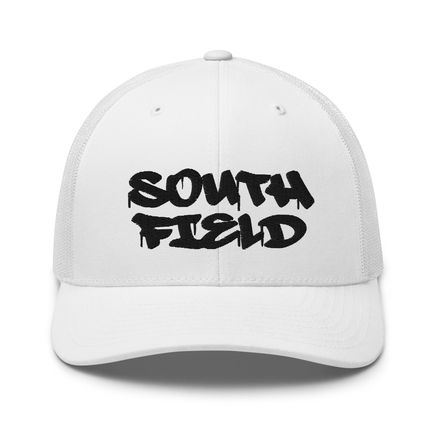 'Southfield' Trucker Hat | White/Black Embroidery