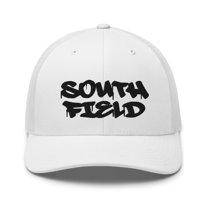 'Southfield' Trucker Hat | White/Black Embroidery