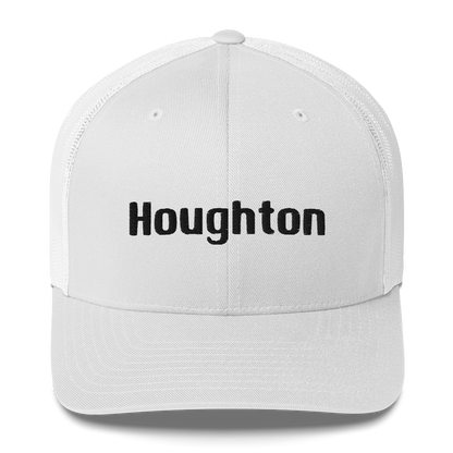 'Houghton' Trucker Hat | White/Black Embroidery