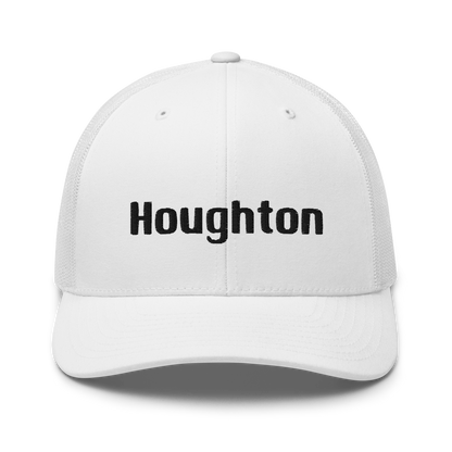 'Houghton' Trucker Hat | White/Black Embroidery