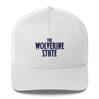 Michigan 'The Wolverine State' Trucker Hat (Vicious Mustelid Font)