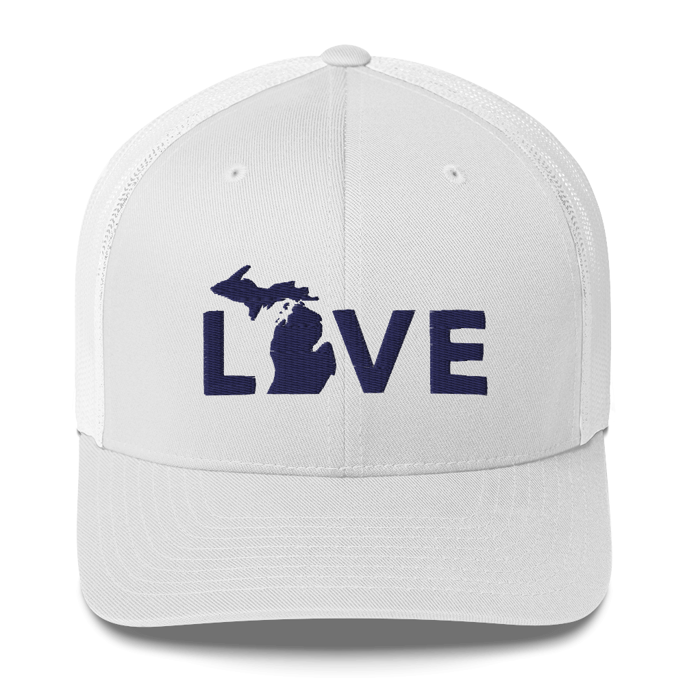 Michigan 'Love' Trucker Hat (Geometric Sans Font)