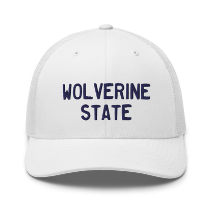 Michigan 'Wolverine State' Trucker Hat (Licence Plate Font)