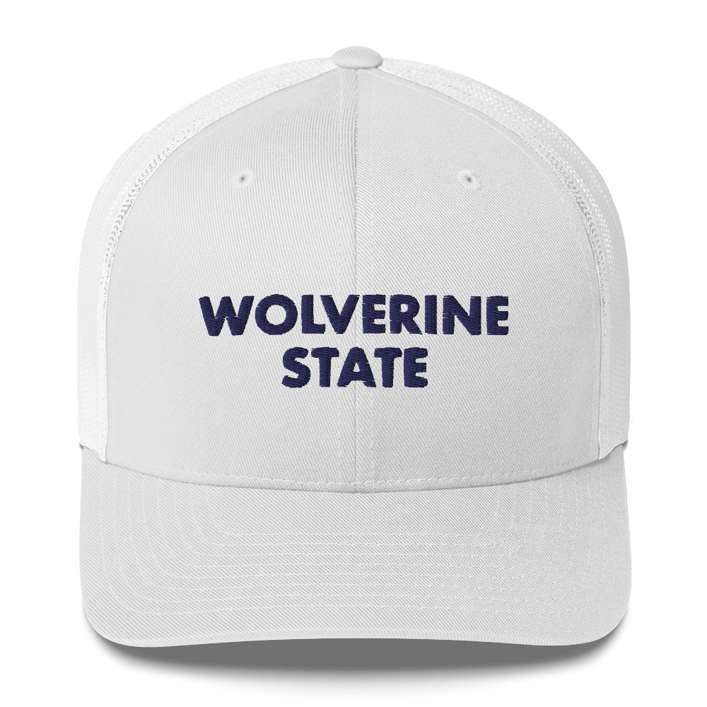 Michigan 'Wolverine State' Trucker Hat (Geometric Sans Font)