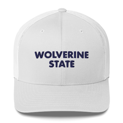 Michigan 'Wolverine State' Trucker Hat (Geometric Sans Font)