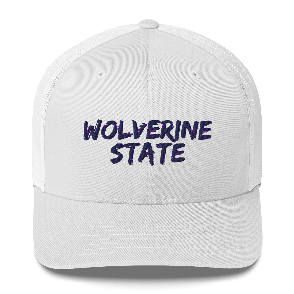 Michigan 'Wolverine State' Trucker Hat (Angry Brush Font)