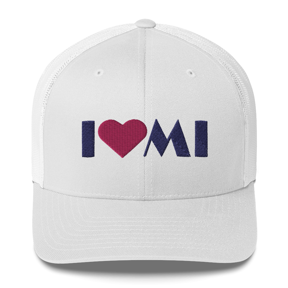 Michigan 'I ❤️ MI' Trucker Hat (Art Deco Font)