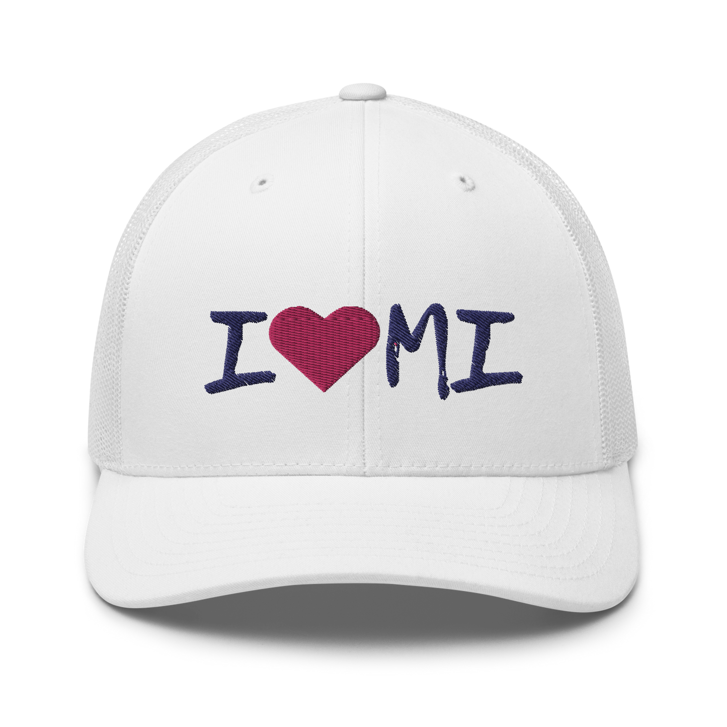 Michigan 'I ❤️ MI' Trucker Hat (Brush Font)