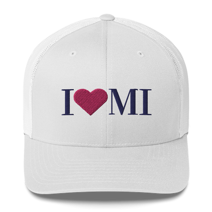 Michigan 'I ❤️ MI' Trucker Hat (Didone Font)