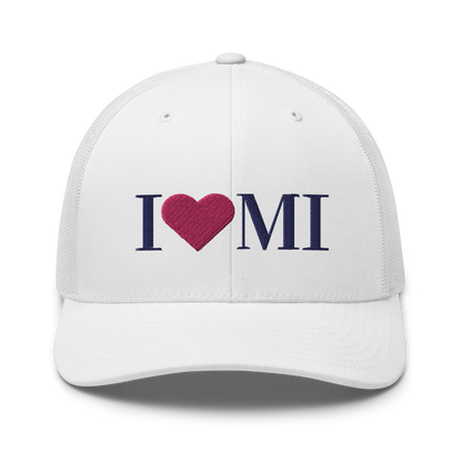 Michigan 'I ❤️ MI' Trucker Hat (Didone Font)