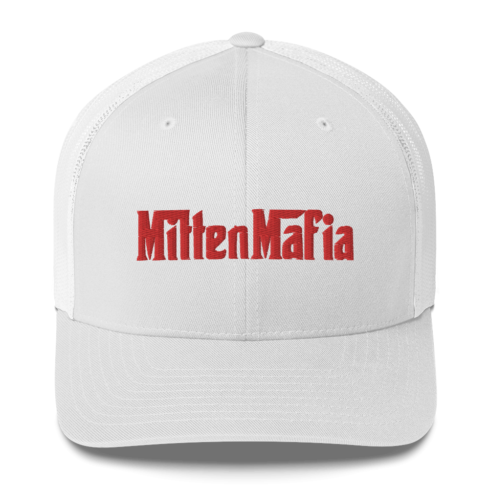 Michigan 'MittenMafia' Trucker Hat (Gangster Font) | Red Embroidery