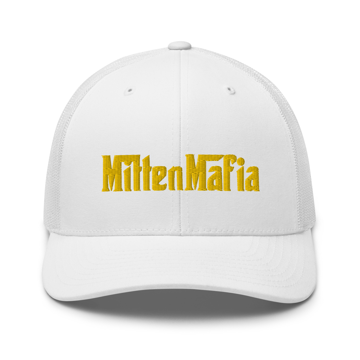 Michigan 'MittenMafia' Trucker Hat (Gangster Font) | Gold Embroidery