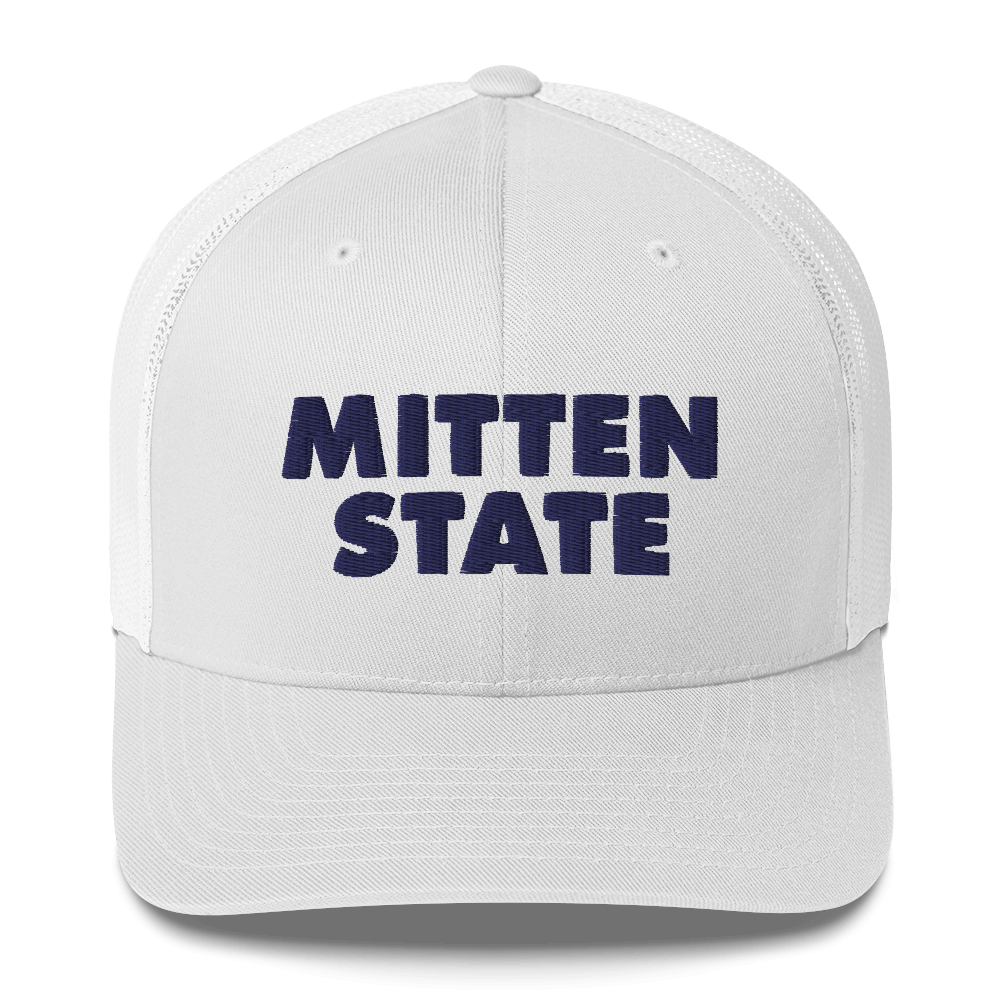 Michigan 'Mitten State' Trucker Hat (Geometric Sans Font)