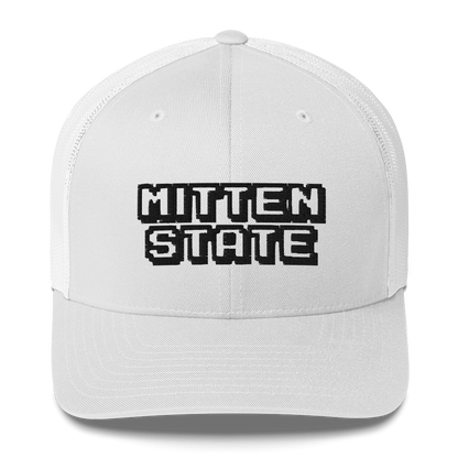 Michigan 'Mitten State' Trucker Hat (Arcade Font)