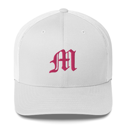 Michigan 'Old English M' Trucker Hat | Pink Embroidery