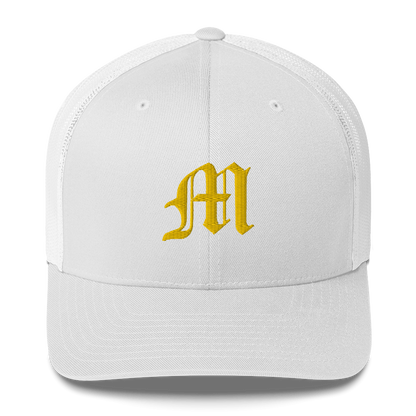 Michigan 'Old English M' Trucker Hat | Gold Embroidery