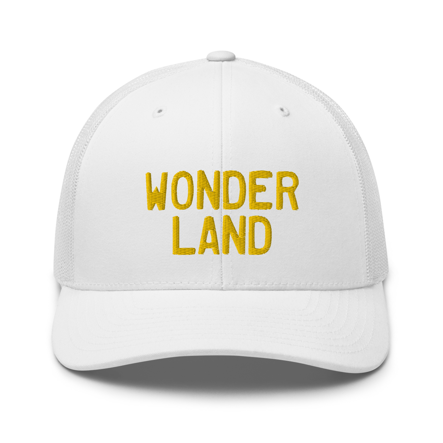 Michigan 'Wonderland' Trucker Hat (Licence Plate Font) | Gold Embroidery