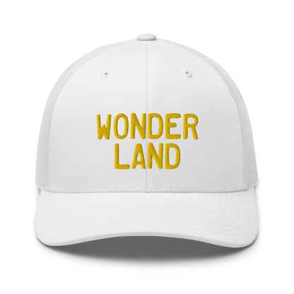 Michigan 'Wonderland' Trucker Hat (Licence Plate Font) | Gold Embroidery