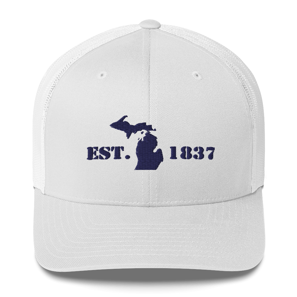 Michigan 'EST 1837' Trucker Hat (Army Font)