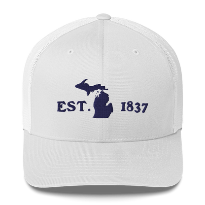 Michigan 'EST 1837' Trucker Hat (Woodcut Font)