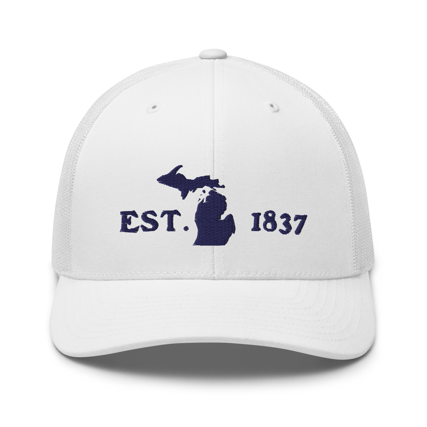 Michigan 'EST 1837' Trucker Hat (Woodcut Font)