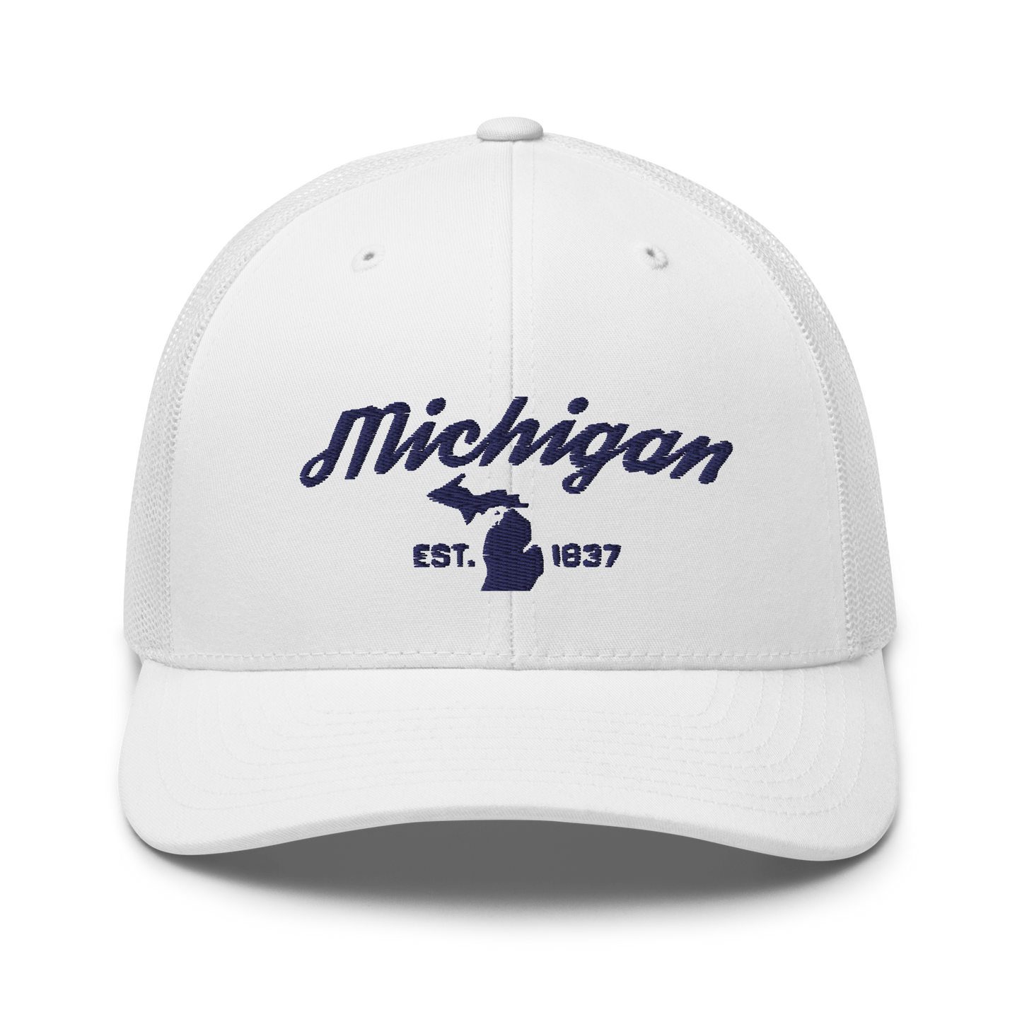 'Michigan EST 1837' Trucker Hat (Script Font)