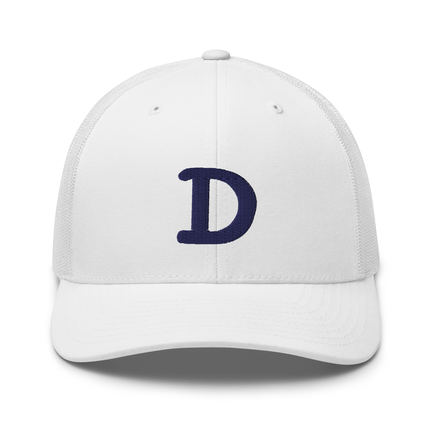 Detroit 'Old French D' Trucker Hat | White/Navy Embroidery