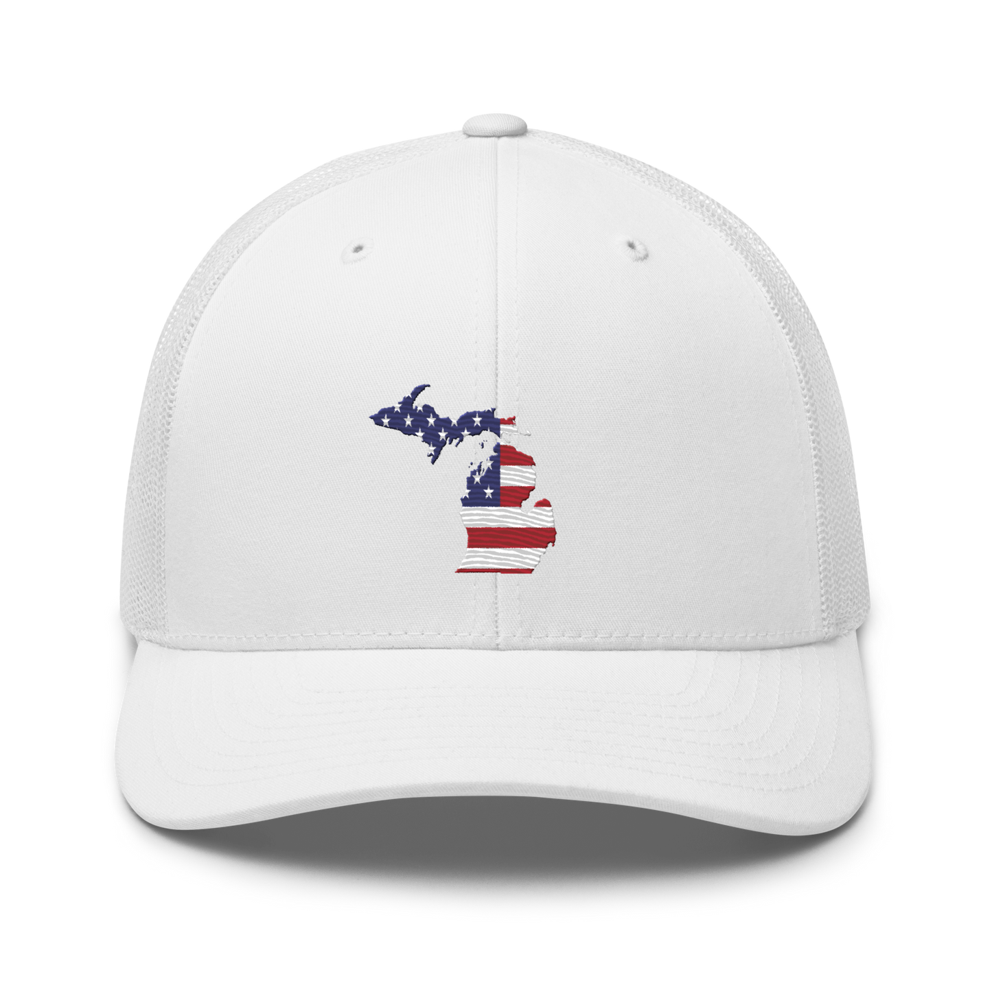 State of Michigan Trucker Hat (w/ USA Flag Outline)