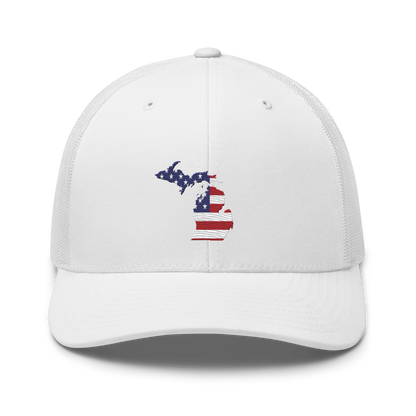 State of Michigan Trucker Hat (w/ USA Flag Outline)