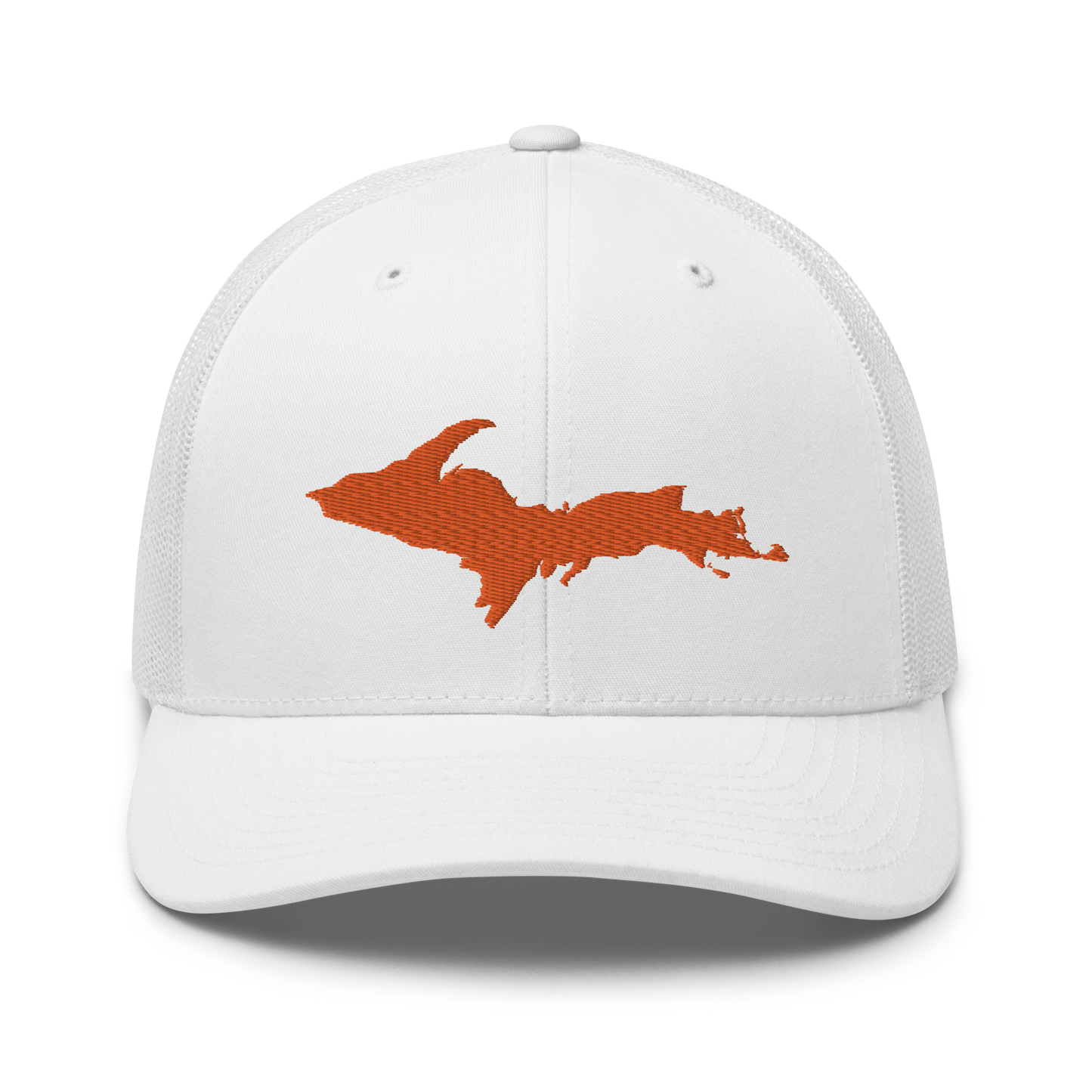 Michigan Upper Peninsula Trucker Hat (w/ Orange UP Outline)