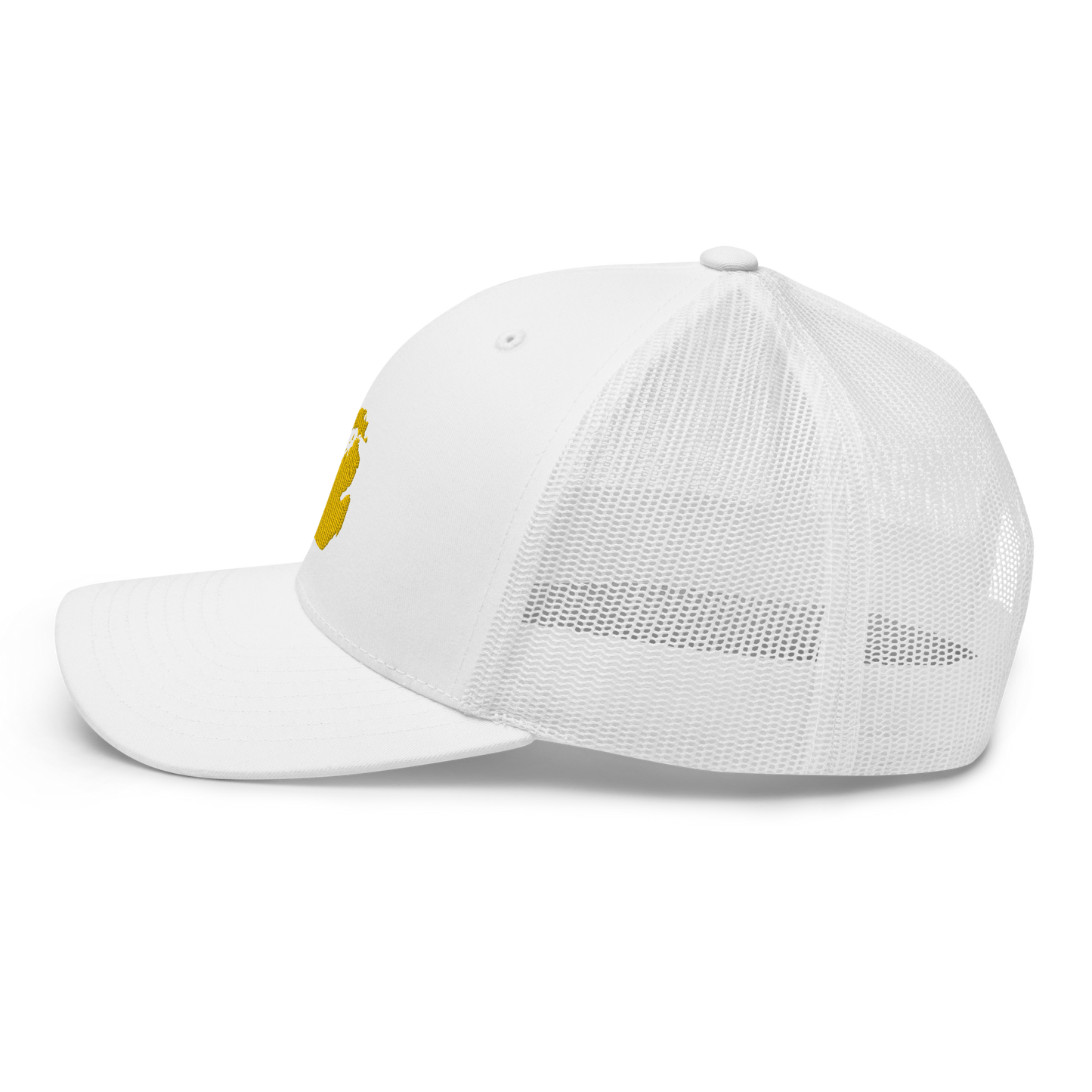 Michigan Trucker Hat (w/ Michigan Outline) | Gold Embroidery