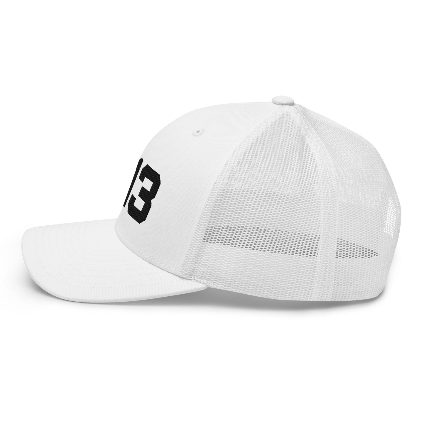 Detroit '313' Trucker Hat | White/Black Embroidery