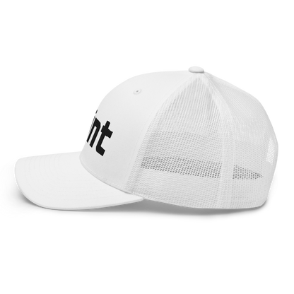 'Flint' Trucker Hat | White/Black Embroidery