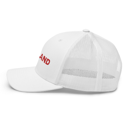 'Midland' Trucker Hat | White/Red Embroidery