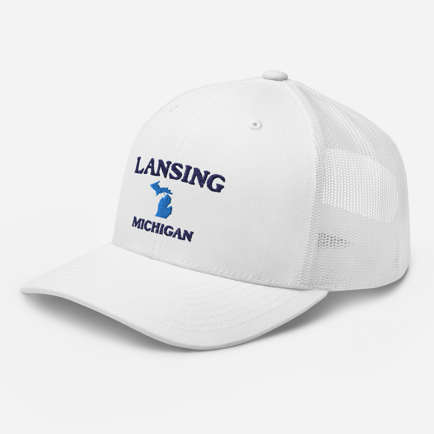 'Lansing Michigan' Trucker Hat (w/ Michigan Outline)