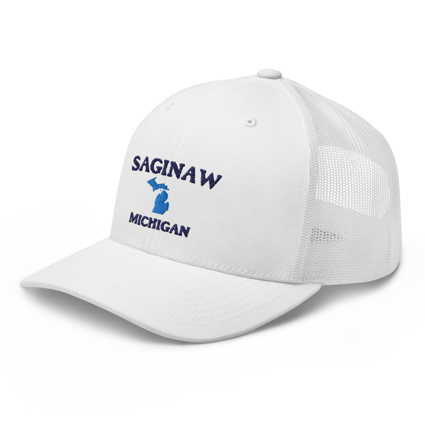 'Saginaw Michigan' Trucker Hat (w/ Michigan Outline)