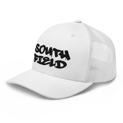 'Southfield' Trucker Hat | White/Black Embroidery