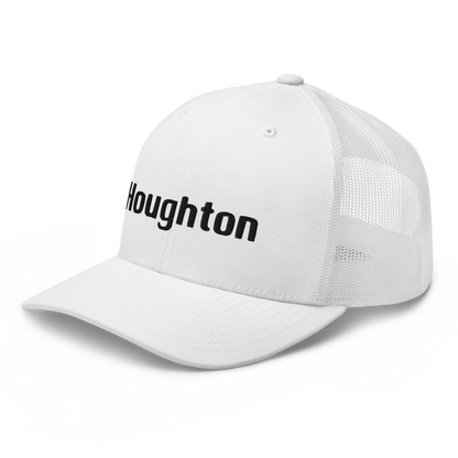 'Houghton' Trucker Hat | White/Black Embroidery