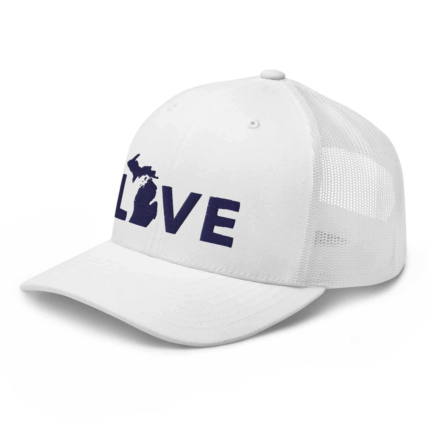 Michigan 'Love' Trucker Hat (Geometric Sans Font)