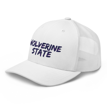 Michigan 'Wolverine State' Trucker Hat (Angry Brush Font)