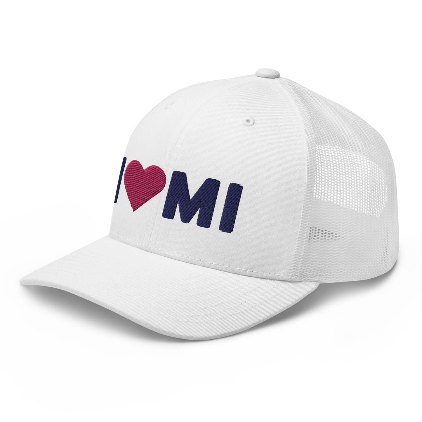 Michigan 'I ❤️ MI' Trucker Hat (Rounded Swiss Font)