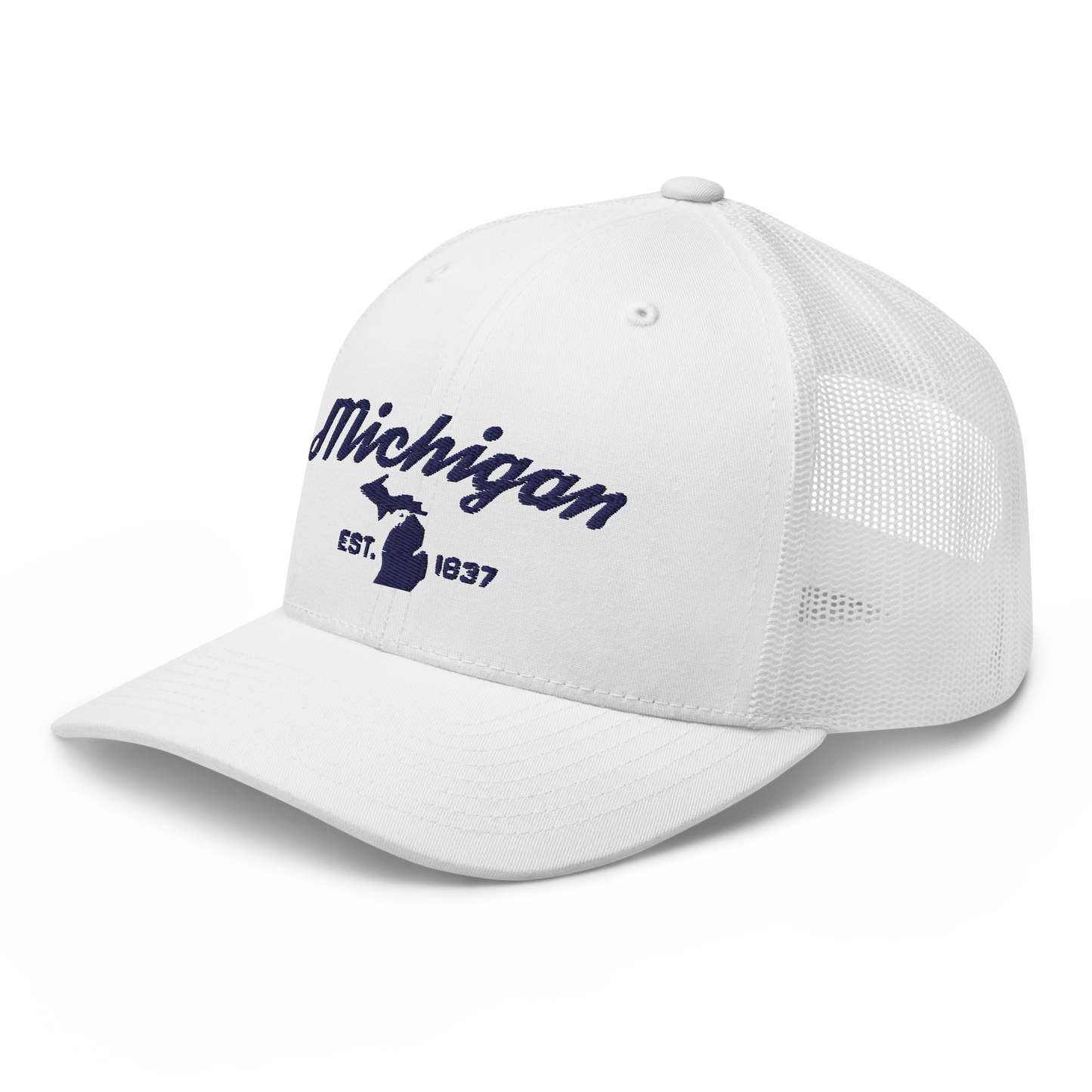 'Michigan EST 1837' Trucker Hat (Script Font)