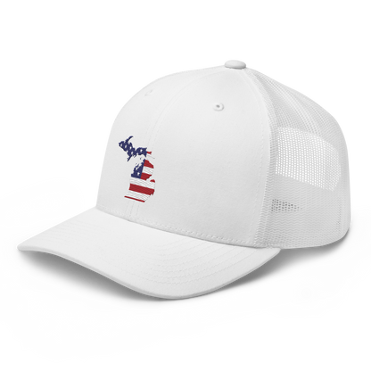 State of Michigan Trucker Hat (w/ USA Flag Outline)